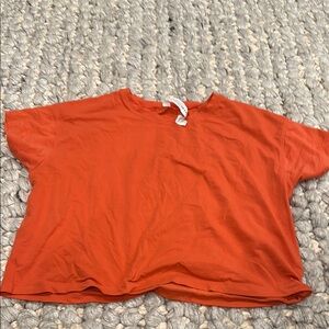 Orange Lululemon Cropped Tee